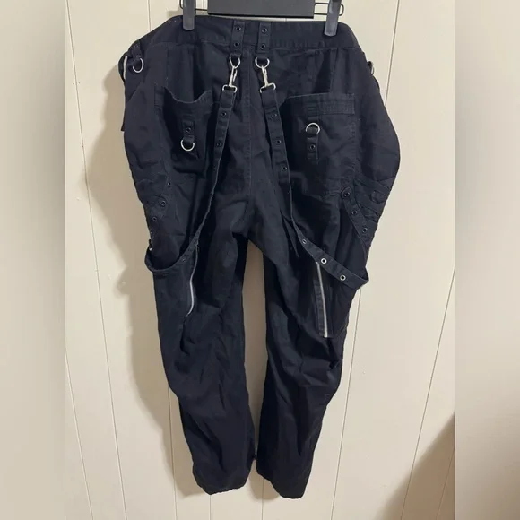 Tripp NYC Black suspender Cargo Pants with Silver Zippers hardware plus 22 2x - Picture 5 of 10